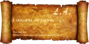 Luncanu Arianna névjegykártya